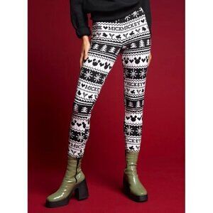 Disney Mickey Mouse Holiday Fair‎ Isle Leggings junior size Medium